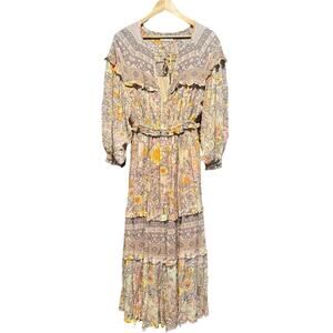 Spell & The Gypsy Collectie Floral Dress - Pink and Orange - Size M